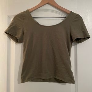 Aeropostale Crop Tee with Cutouts